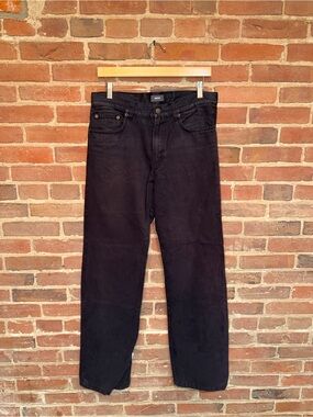 Mexx Straight Leg Jeans in Black Suede Pants Unique Minimal Stitched Sz 32x34